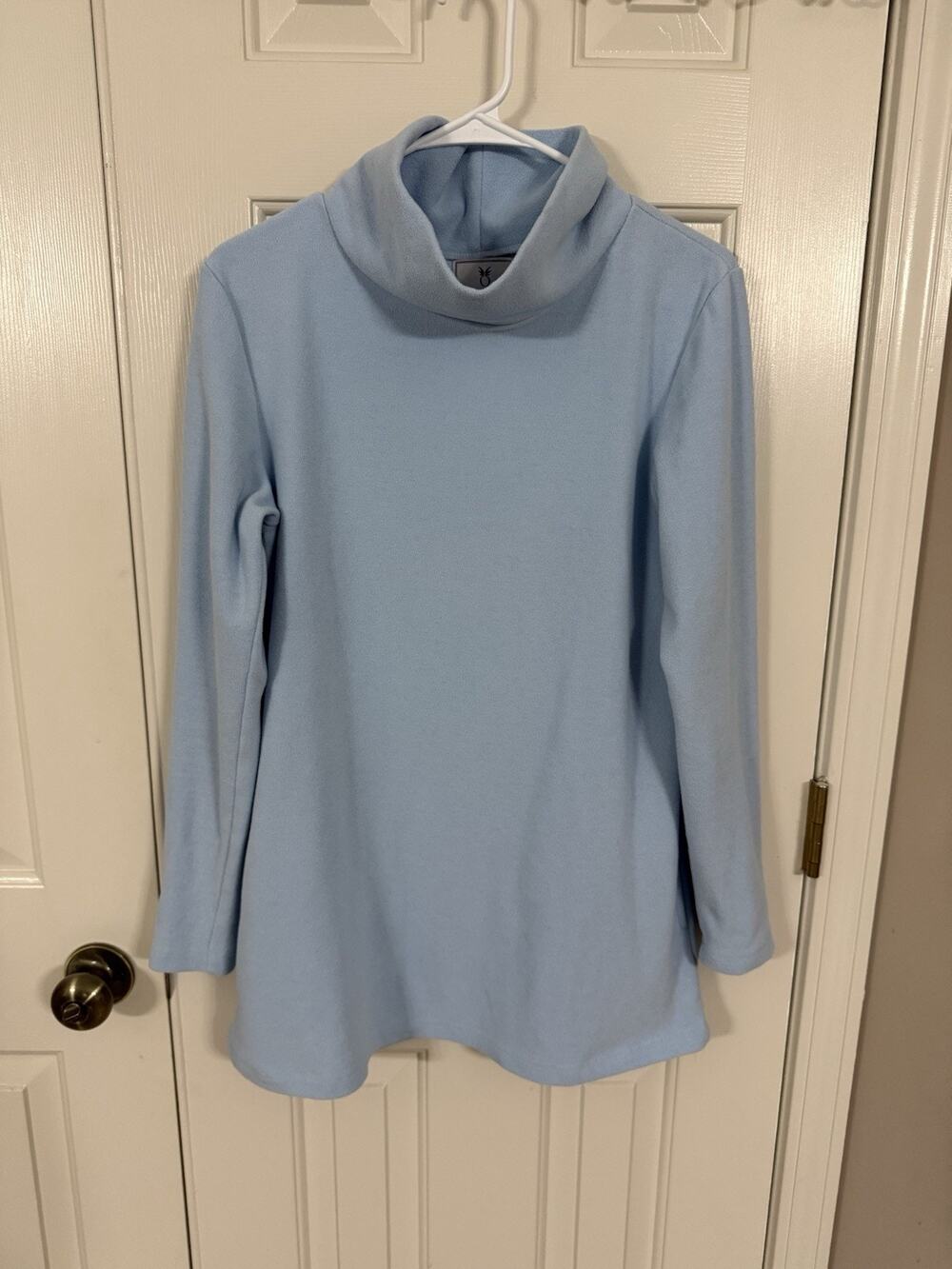 Dudley Stephens Greenpoint Turtleneck Terry Fleece Crystal Blue Made In USA M